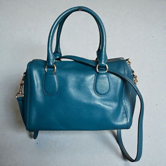 Coach Mini Bennett Teal Satchel/ Crossbody Handbag - Picture 2 of 9